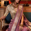 Breathtaking Pink Soft Banarasi Silk Saree With Entrancing Blouse Piece