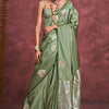 Majesty Green Banarasi Satin Silk Saree With Marvellous Blouse