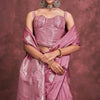 Petrichor Pink Banarasi Satin Silk Saree With Outstanding Blouse
