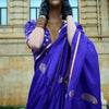 Smart Royal Blue Banarasi Satin Silk Saree With Glorious Blouse