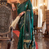 Arresting Dark Green Banarasi Satin Silk Saree With Desiring Blouse