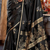 Impressive Black Banarasi Satin Silk Saree With Hypnotic Blouse