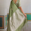 Dulcet Green Banarasi Satin Silk Saree With Felicitous Blouse