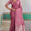 Cynosure Pink Banarasi Satin Silk Saree With Rhapsody Blouse