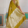 Efflorescence Mustard Banarasi Satin Silk Saree With Comely Blouse