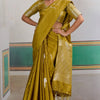 Efflorescence Mustard Banarasi Satin Silk Saree With Comely Blouse