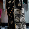 Twirling Black Banarasi Satin Silk Saree With Ideal Blouse