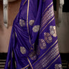 Dalliance Purple Banarasi Satin Silk Saree With Ephemeral Blouse