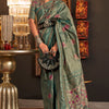 Adorable Rama Soft Banarasi Silk Saree With Delightful Blouse Piece