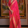 Tremendous Dark Pink Soft Banarasi Silk Saree With Luxuriant Blouse Piece