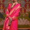 Tremendous Dark Pink Soft Banarasi Silk Saree With Luxuriant Blouse Piece