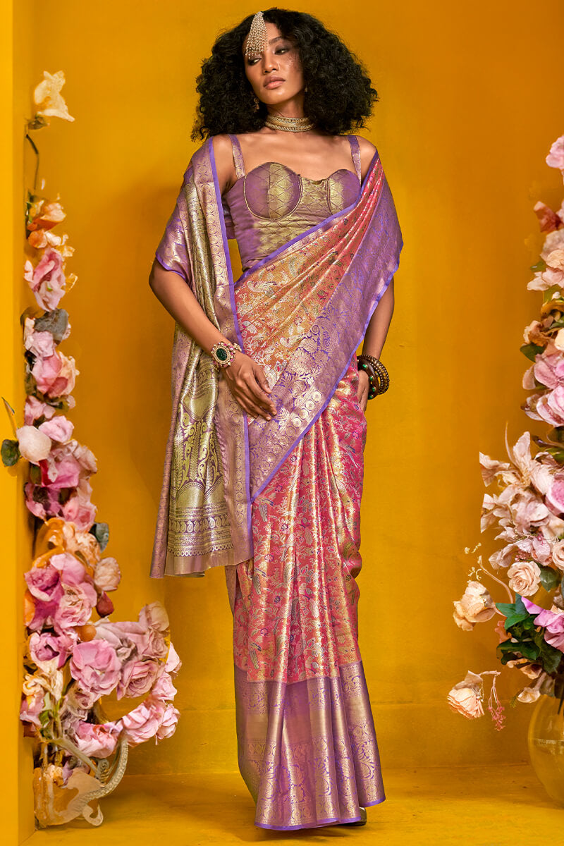 Quintessential Red Kanjivaram Silk Saree With Effervescent Blouse Piece