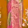 Ratatouille Green Kanjivaram Silk Saree With Engrossing Blouse Piece