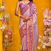 Effervescent Lavender Kanjivaram Silk Saree With Scrumptious Blouse Piece