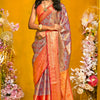 Flattering Brown Kanjivaram Silk Saree With Enchanting Blouse Piece