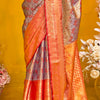 Flattering Brown Kanjivaram Silk Saree With Enchanting Blouse Piece