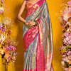 Petrichor Rama Kanjivaram Silk Saree With Engaging Blouse Piece