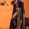 Nemesis Purple Soft Banarasi Silk Saree With Ethereal Blouse Piece
