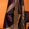 Nemesis Purple Soft Banarasi Silk Saree With Ethereal Blouse Piece