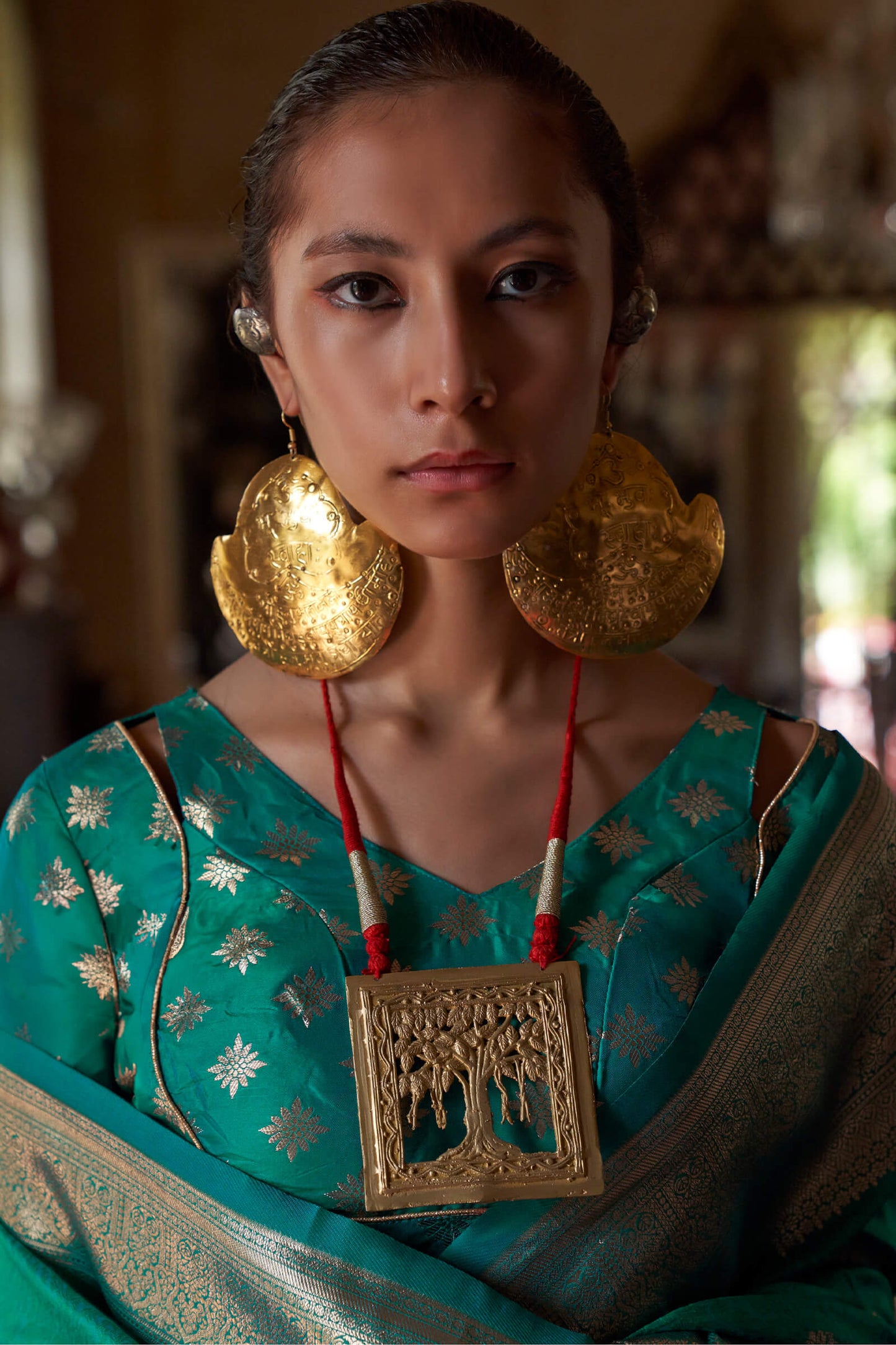 Scintillating Rama Soft Banarasi Silk Saree With Eloquence Blouse Piece