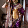 Sumptuous Purple Soft Banarasi Silk Saree With Designer Blouse Piece