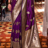Sumptuous Purple Soft Banarasi Silk Saree With Designer Blouse Piece
