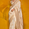 Majesty Beige Soft Banarasi Silk Saree With Inspiring Blouse Piece