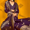 Entrancing Purple Soft Banarasi Silk Saree With Beauteous Blouse Piece