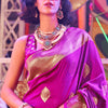 Prominent Magenta Soft Banarasi Silk Saree With Desirable Blouse Piece