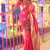 Prominent Dark Pink Soft Banarasi Silk Saree With Desirable Blouse Piece