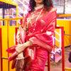 Prominent Dark Pink Soft Banarasi Silk Saree With Desirable Blouse Piece