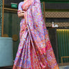 Staring Lavender Pashmina saree With Appealing Blouse Piece