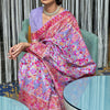 Staring Lavender Pashmina saree With Appealing Blouse Piece