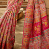 Adorable Pink Pashmina Saree With Exceptional Blouse Piece