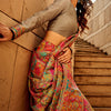 Pleasant Grey Pashmina Saree With Inspiring Blouse Piece