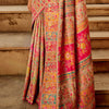 Traditional Dark Beige Pashmina Saree With Dalliance Blouse Piece