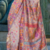 Bucolic Beige Pashmina Saree With Beauteous Blouse Piece