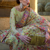 Elegant Pista Pashmina Saree With Capricious Blouse Piece