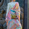 Opulent Sky Pashmina Saree With Preferable Blouse Piece