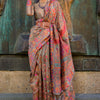 Inspiring Brown Pashmina Saree With Fairytale Blouse Piece