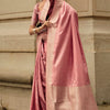 Majesty Pink Soft Banarasi Silk Saree With Rhapsody Blouse Piece