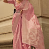 Majesty Pink Soft Banarasi Silk Saree With Rhapsody Blouse Piece
