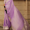 Prettiest Lavendor Soft Banarasi Silk Saree With Panache Blouse Piece