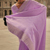 Prettiest Lavendor Soft Banarasi Silk Saree With Panache Blouse Piece