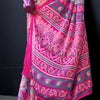 Beautiful Pink Digital Printed Satin Silk Saree With Outstanding Blouse Piece