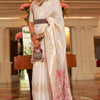 Ethnic Beige Pashmina saree With Opulent Blouse Piece
