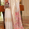 Ethnic Beige Pashmina saree With Opulent Blouse Piece