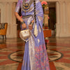 Appealing Lavender Pashmina saree With Ravishing Blouse Piece