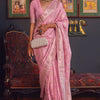 Arresting Pink Soft Banarasi Silk Saree With Delightful Blouse Piece