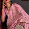 Arresting Pink Soft Banarasi Silk Saree With Delightful Blouse Piece